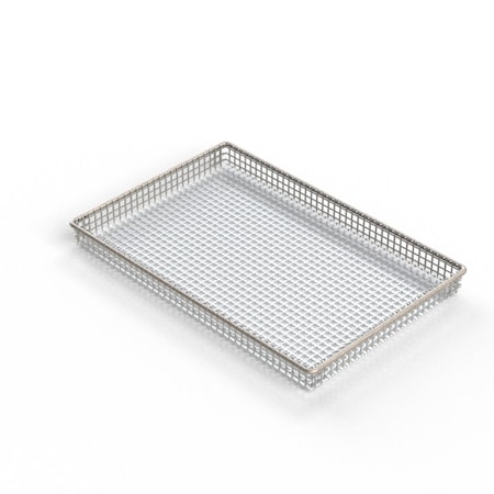 Anysizebasket Light Duty Basket: 12Lx8Wx1H, 304 SS, No Handles, Mesh: 2 x .063 FLB-120080010-N02S